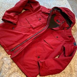 Abercrombie & Fitch Winter Coat with Detachable Hood - Men’s L - Dark Red